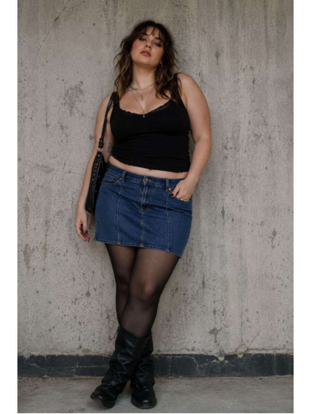 Vintage Y2K Urban Star Paneled Denim Midi Skirt - Medium Wash Size 14